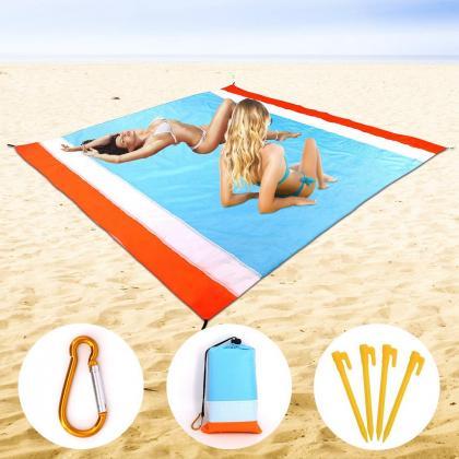 79”*83“ Large Beach Blanket With Pocket..