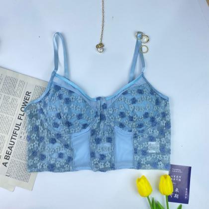 Selling Flower Wrap Chest Mesh Stitching..