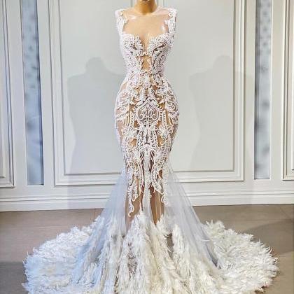 Luxury Wedding Dresses, Feather Wedding Dresses,..