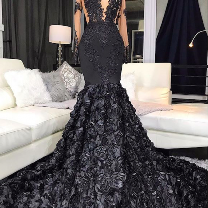 Black Prom Dresses, Abendkleider, Modest Prom..