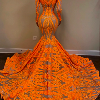 Orange Prom Dresses, Mermaid Prom Dresses, Robe De..