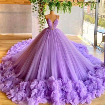 Purple Prom Dresses, Ball Gown Prom Dresses,..