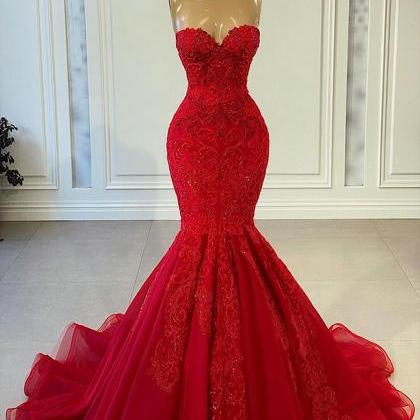 Vestidos De Fiesta, Red Prom Dresses, Mermaid Prom..