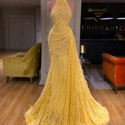 Glitter Evening Dresses, Yellow Evening Dresses,..