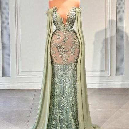 Dubai Fashion Prom Dresses, Green Prom Dresses,..
