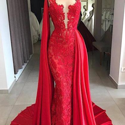 Red Prom Dresses, Prom Dresses With Removable..