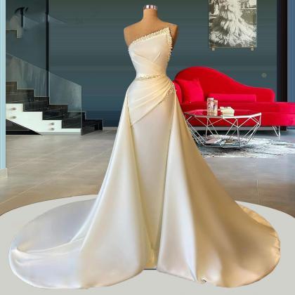 White Prom Dresses, Elegant Prom Dresses With..
