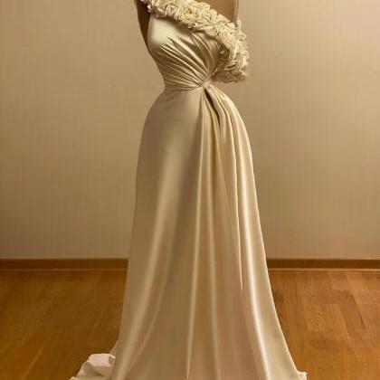 One Shoulder Wedding Dress, Off White Wedding..