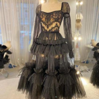 Robe De Soirée Femme, Black Prom Dresses, Lace..
