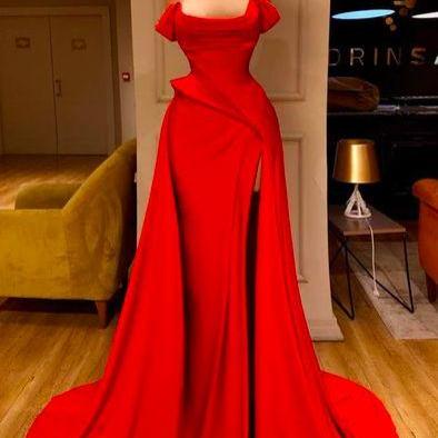 Red Evening Dresses, Cocktail Dress, Simple Prom..