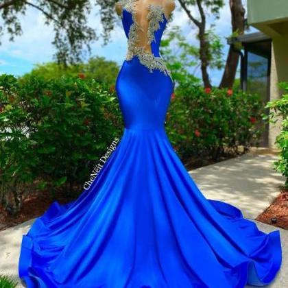 Royal Blue Evening Dress, Elegant Evening Dresses,..