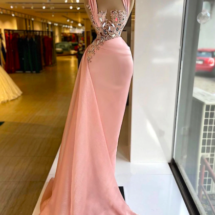 Mermaid Prom Dresses, Pink Prom Dresses, Mirror..