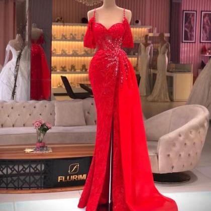 Red Evening Dresses, Abendkleider Luxus 2023,..