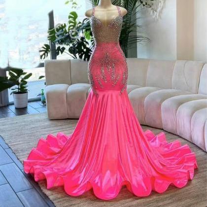 Luxury Prom Dresses, Pink Prom Dresses, Robes De..