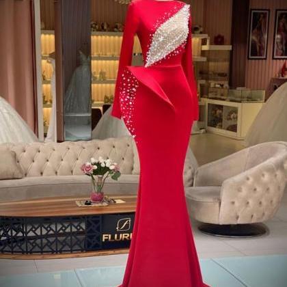 Red Prom Dresses, Beaded Prom Dresses, Vestidos De..