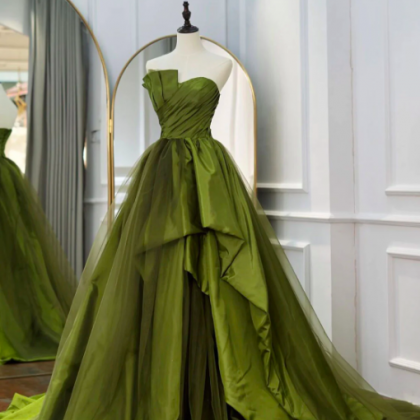 Forest Green Prom Dresses, Elegant Prom Dresses,..
