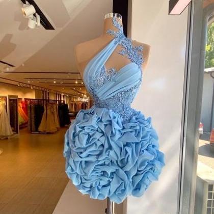 Blue Prom Dresses, Short Prom Dresses, Lace..