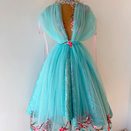 Robes De Cocktail, Turquoise Blue Prom Dresses,..