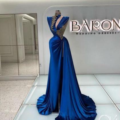 Royal Blue Prom Dresses, Arabic Evening Dresses,..