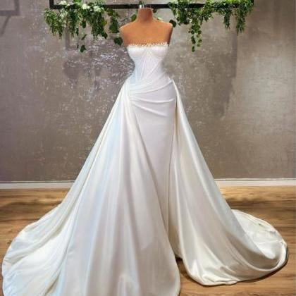 Detachable Skirt Wedding Dresses, Off White..