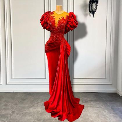 Red Prom Dresses, Lace Applique Prom Dresses,..