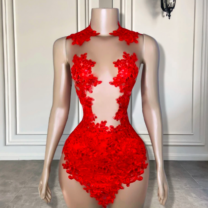 Sexy Prom Dresses, Mini Prom Dresses, Red Party..