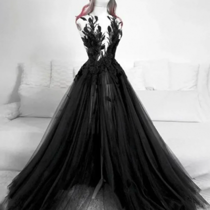 Vintage Prom Dresses, Black Prom Dresses, A Line..