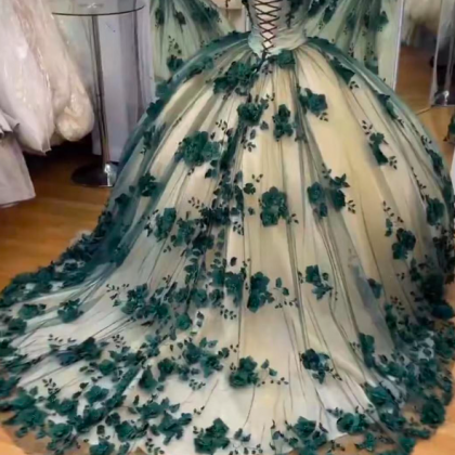 Floral Prom Dresses, Forest Green Prom Dresses,..