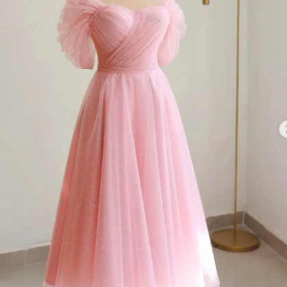 Prom Dresses, Pink Prom Dresses, Tulle Prom..