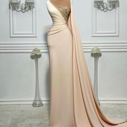 Arabic Prom Dresses, Champagne Prom Dresses,..