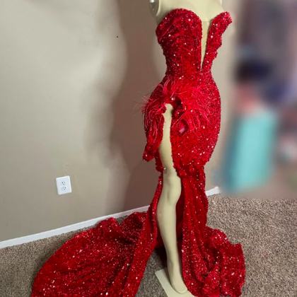 Formal Occasion Dresses, Red Prom Dresses, Sparkly..