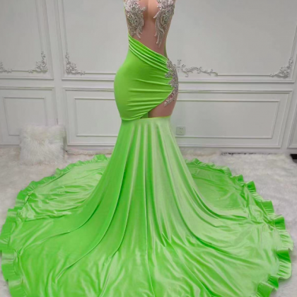 Vestidos De Fiesta, Green Prom Dresses, Lace..