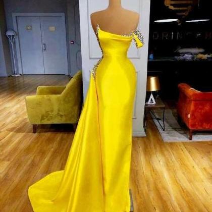 Yellow Prom Dresses, Beaded Prom Dresses, Vestidos..
