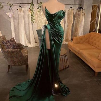 Custom Prom Dresses 2024, Emerald Green Prom..