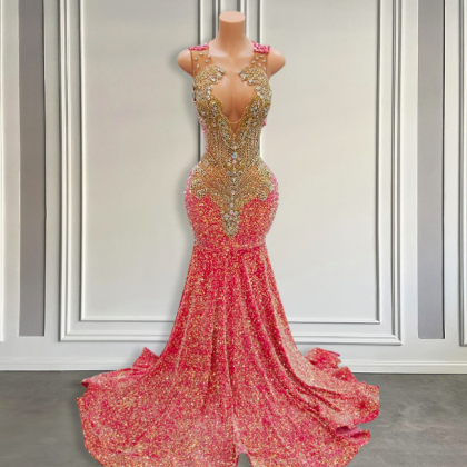 Diamonds Shinny Prom Dresses 2024, Custom Fashion..