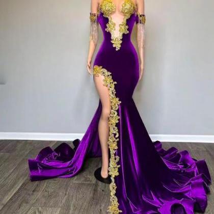 Purple Prom Dresses 2024, Muslim Prom Dresses,..