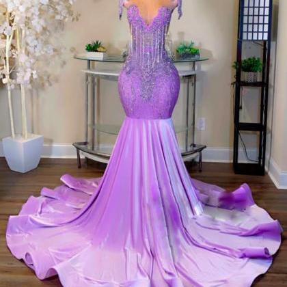 Cap Sleeve Prom Dresses For Black Girls, Luxury..