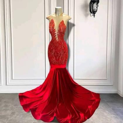 Red Prom Dresses, Beaded Prom Dresses, Prom..