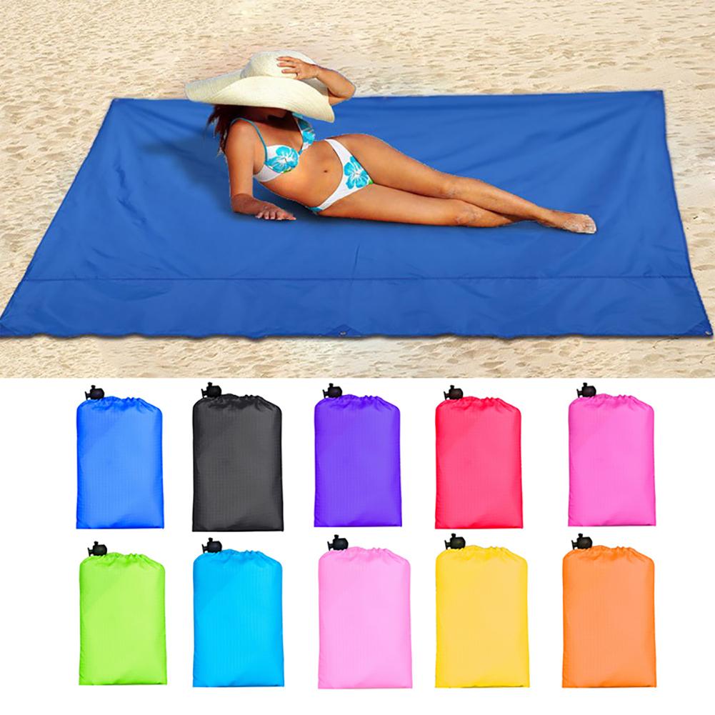 28”*43“ Waterproof Pure Color Beach Blanket with Bag Lightweight Sand Free Camping Ground Picni Mat BEM1002
