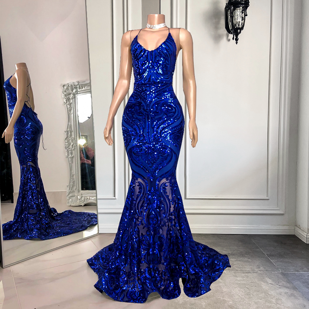 Royal Blue Evening Dresses, Sparkly Formal Dresses, Mermaid Evening Dresses, Vestidos De Fiesta, Glitter Prom Dresses, Halter Evening Dresses,