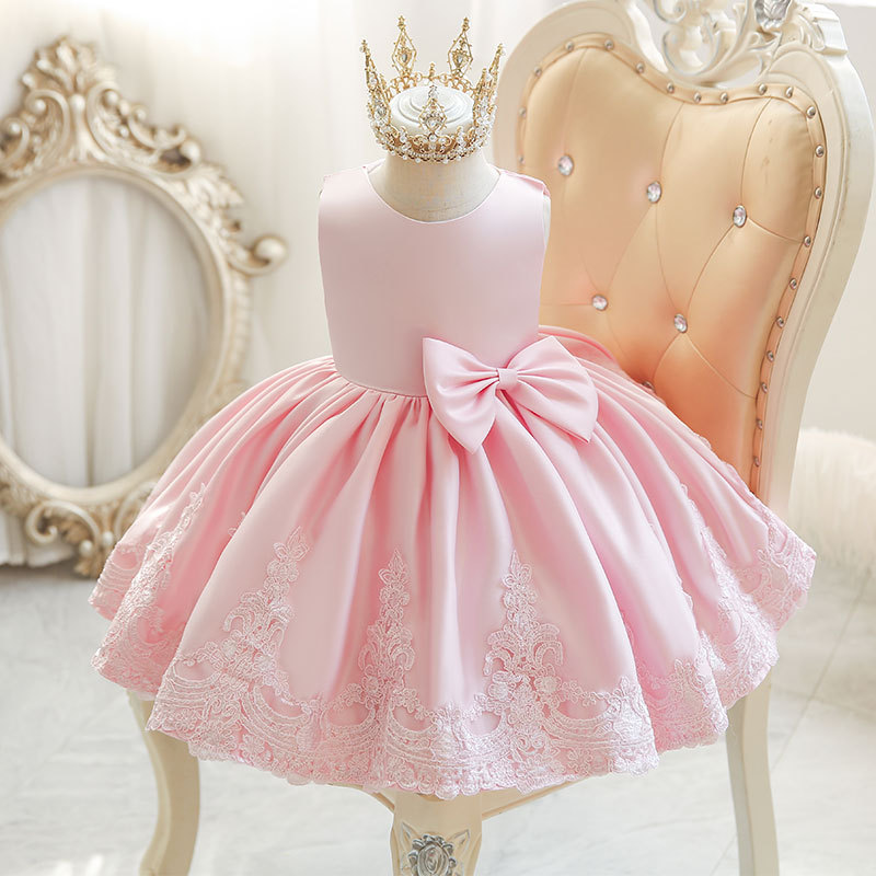 Pink Flower Girl Dresses, Kids Prom Dresses, Baby Girl Party Dresses, Toddle Little Girl Dresses, Lace Applique Flower Girl Dress, Flower Girl
