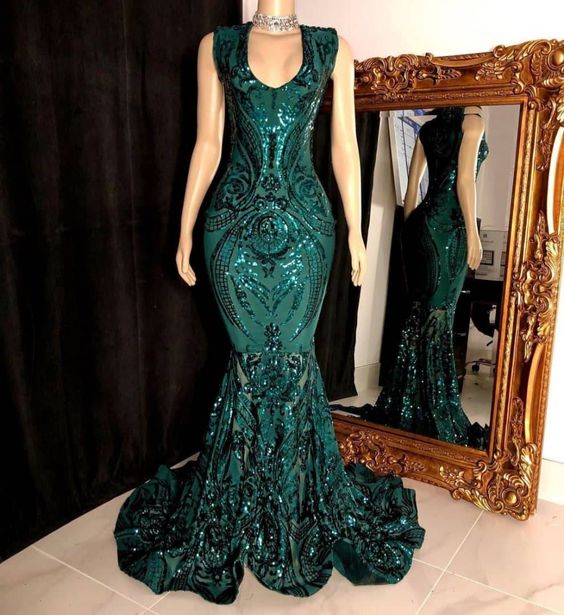 Green Evening Dress, Sparkly Lace Evening Dress, Cocktail Party Dress, Mermaid Prom Dresses, Evening Dresses Long, Abendkleider, Women Formal