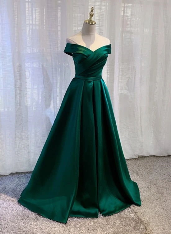 Vintage Prom Dresses, Green Prom Dresses, Simple Prom Dresses, Robes De Cocktail, Satin Prom Dresses, Vestidos De Fiesta, A Line Prom Dresses,
