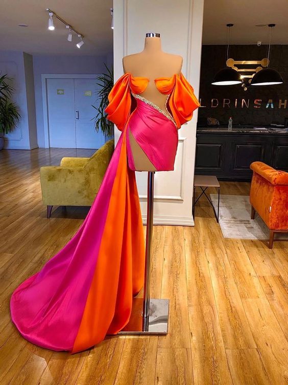 Robes De Soiree Femme, Elegant Evening Dress, Evening Dresses Short, Two Tone Evening Dresses, Beaded Evening Dress, Formal Dresses, Vestidos De