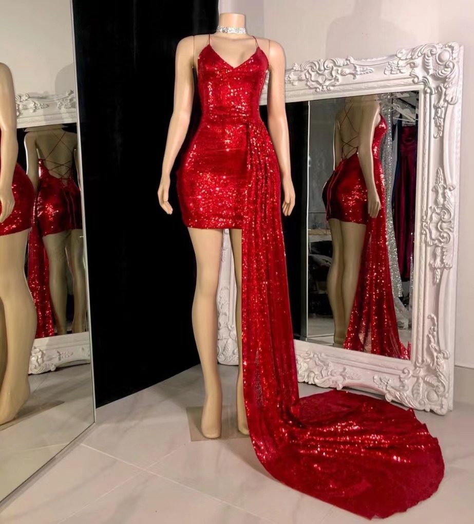 Red Satin Crystal Halter Sashes Homecoming Dresses Short 2018,simple Short  Cocktail Dresses,wedding on Luulla