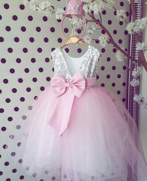 Sparkly Flower Girl Dresses, Tutu Dresses, Baby Girl Birthday Party Dresses, Pink Kids Prom Dress, Pink Flower Girl Dresses, Flower Girl Dresses