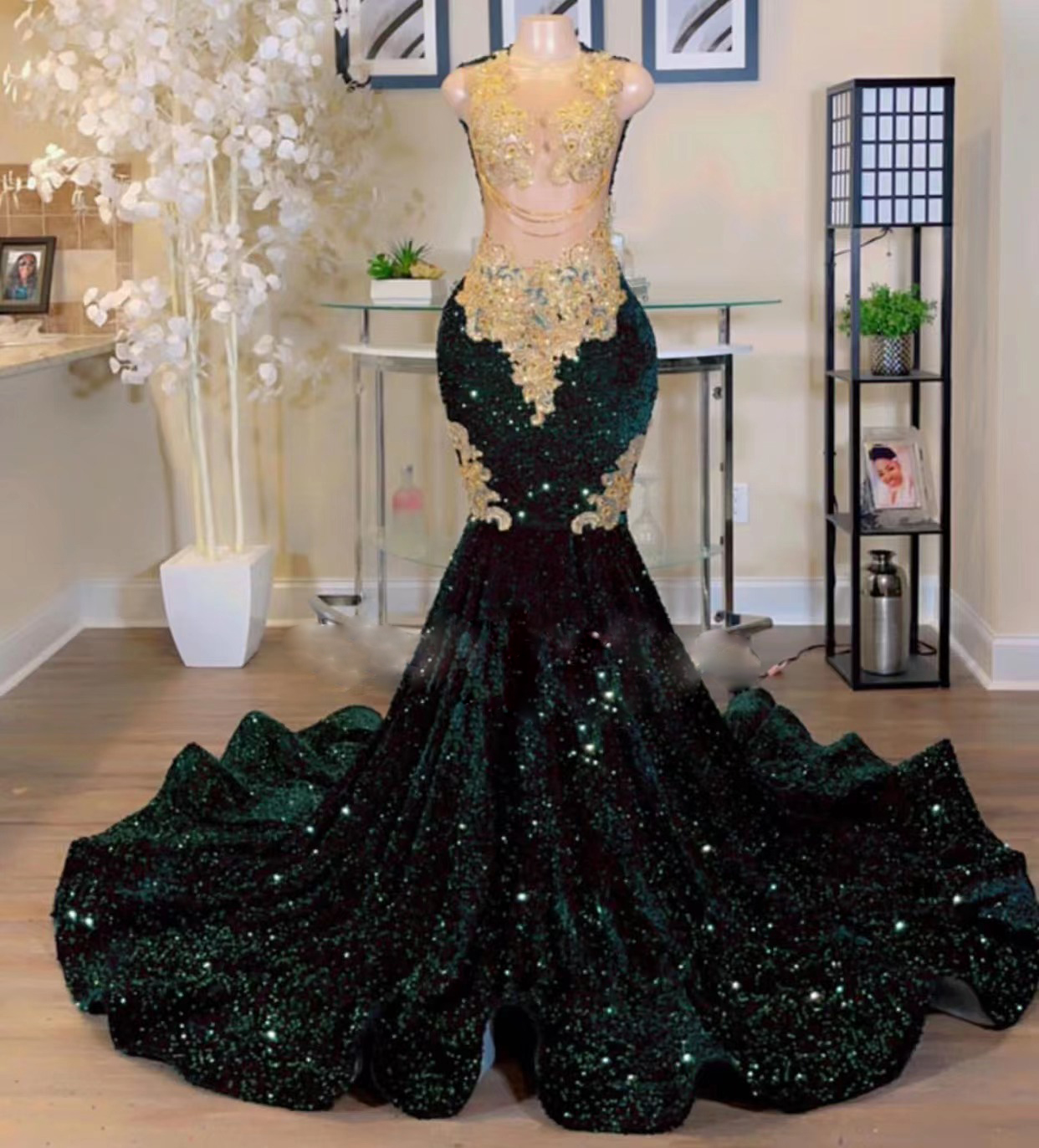 African Prom Dresses, Robes De Soiree Femme, Sparkly Prom Dresses, Deep  Green Prom Dresses, Vestidos on Luulla