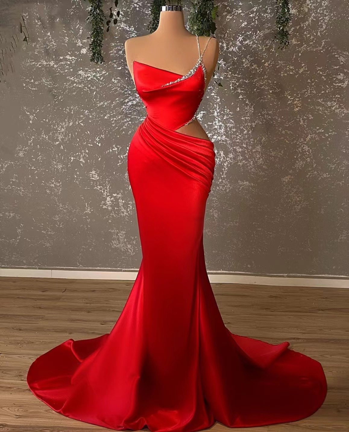 Red Evening Dress, Elegant Evening Dresses, Simple Formal Occasion Dresses, Women Fashion Dress, Vestidos De Fiesta De Boda, One Shoulder Prom