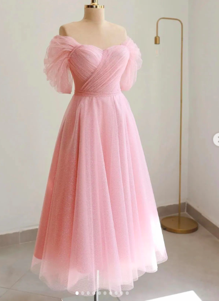 Prom Dresses, Pink Prom Dresses, Tulle Prom Dresses, Vestidos De Graduacion, A Line Prom Dresses, Robes De Bal, Wedding Party Dresses,