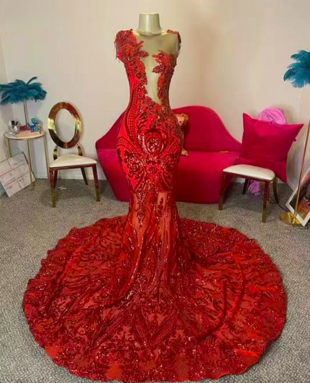 Red Prom Dresses, Elegant Prom Dresses, 2024 Prom Dresses, Vestidos De Gala, Sequin Applique Prom Dresses, Sparkly Prom Dresses, Vestidos De